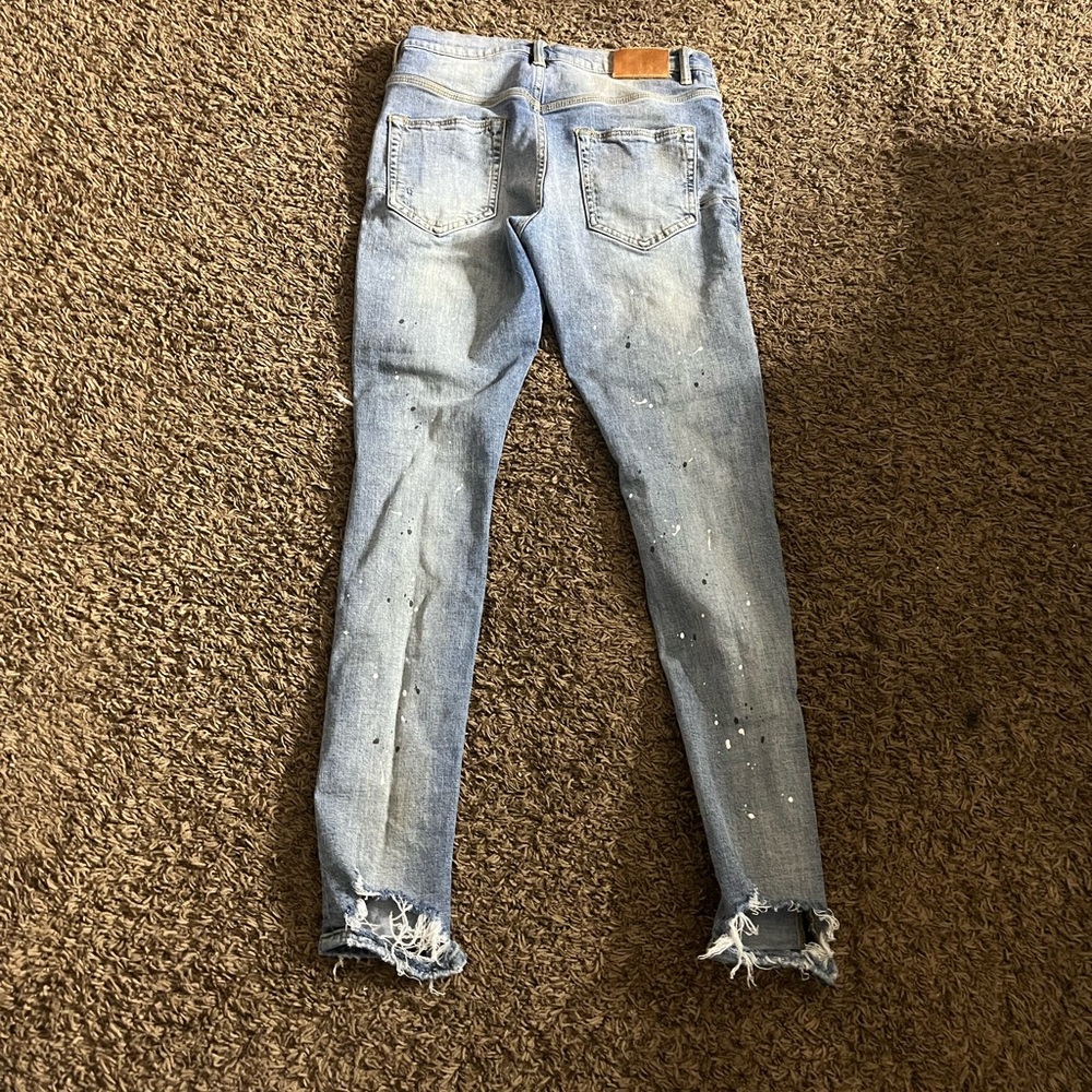 Stylish Light Blue Distressed Women's Jeans